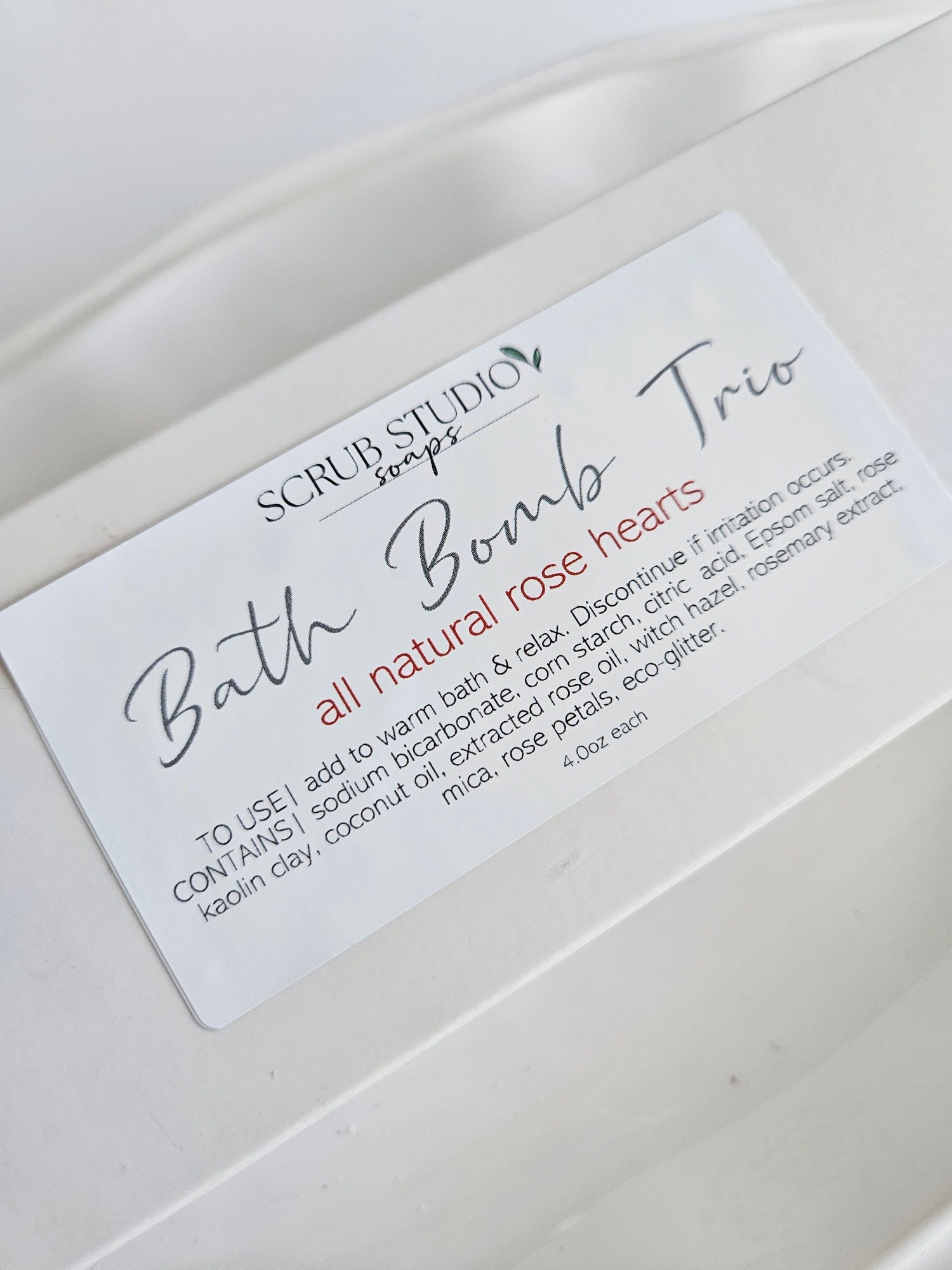 Scrub Studio Soaps - Rose Hearts Bath Bomb Trio Set