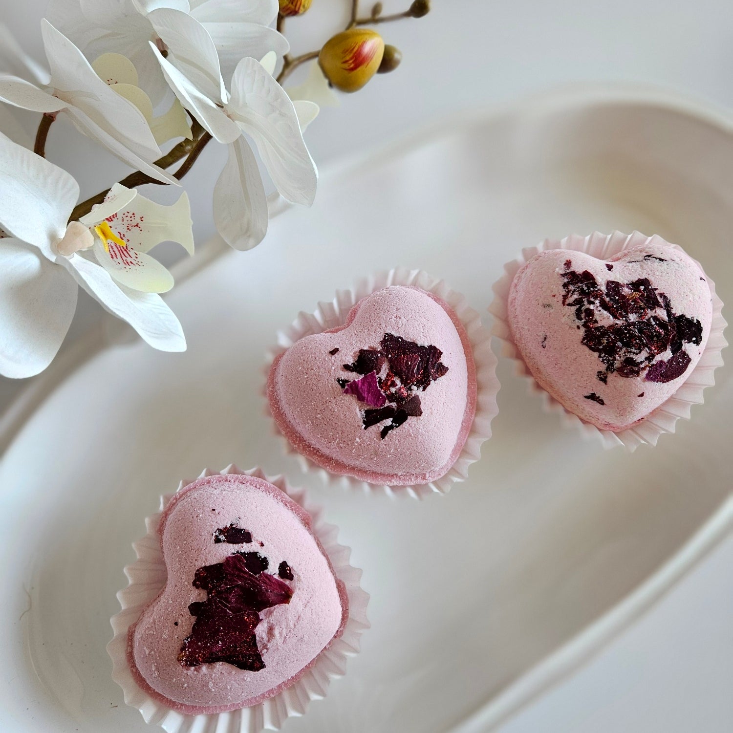 Scrub Studio Soaps - Rose Hearts Bath Bomb Trio Set