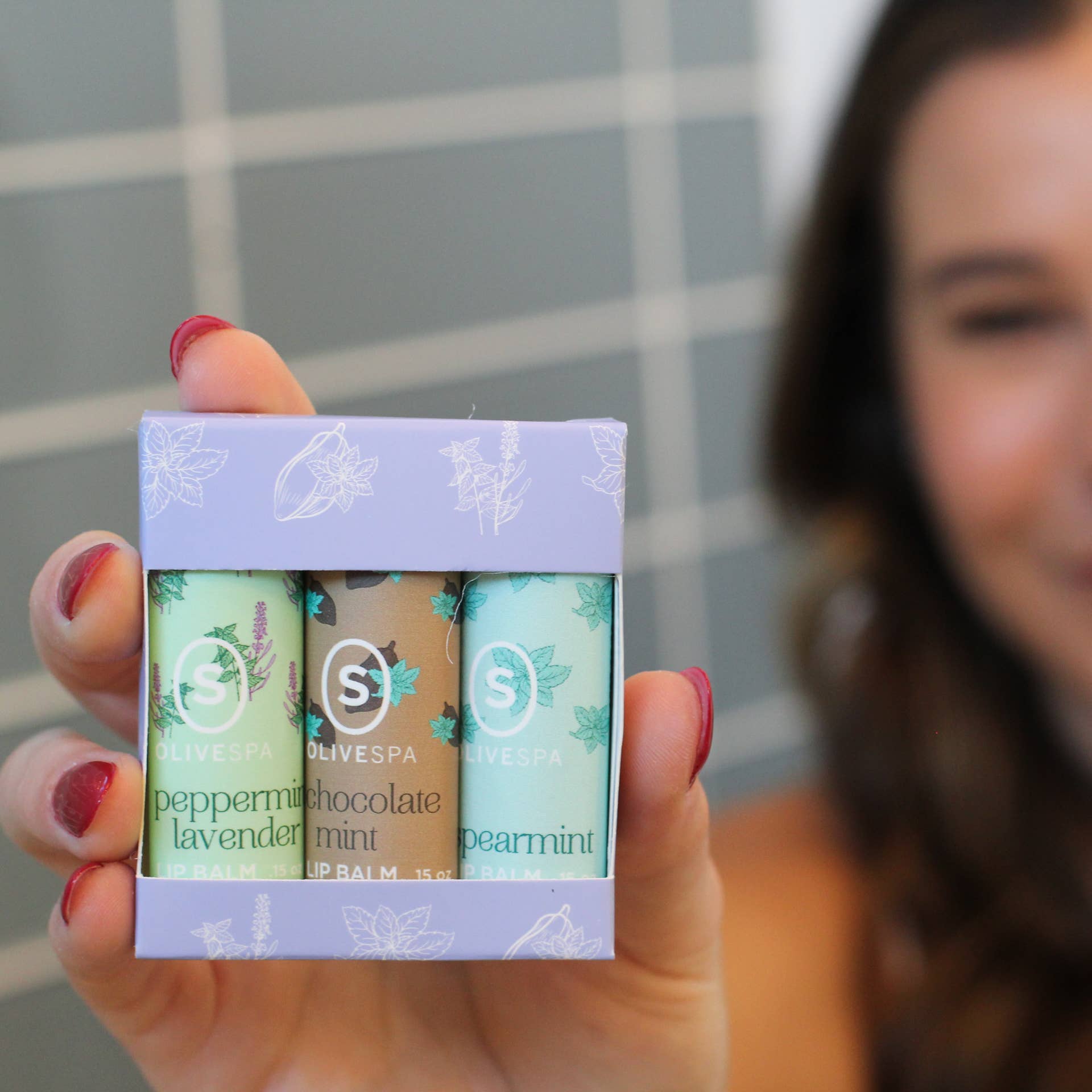 OLIVESPA - Estelle Lip Balm Trio (Spearmint, Peppermint, Chocolate Mint)
